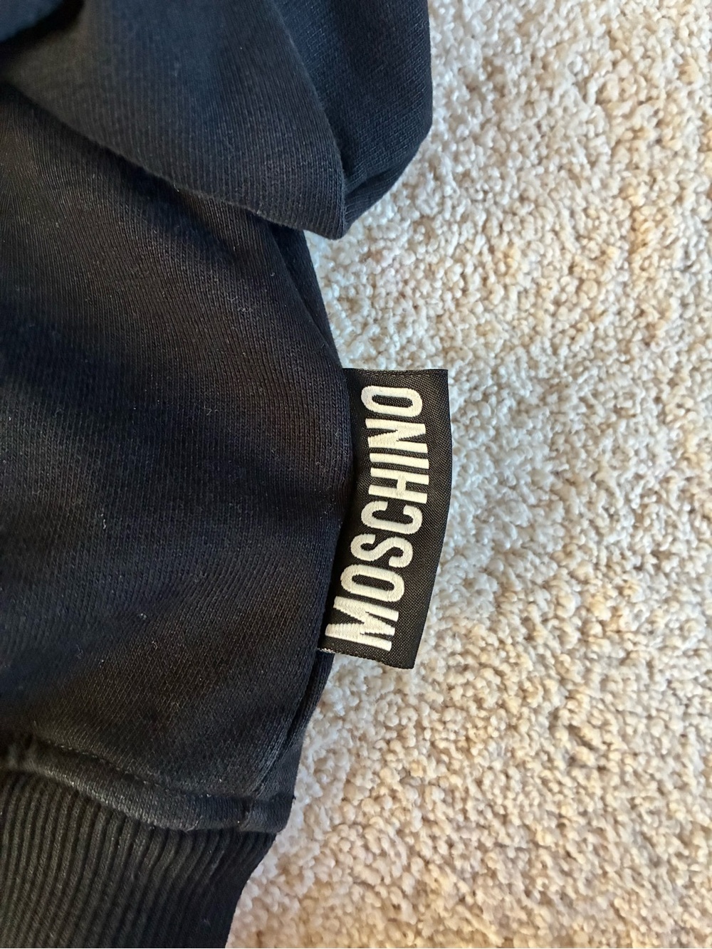 Moschino Black Crewneck Sweater with White 'GOOD ENERGY' Print - Picture 2 of 3